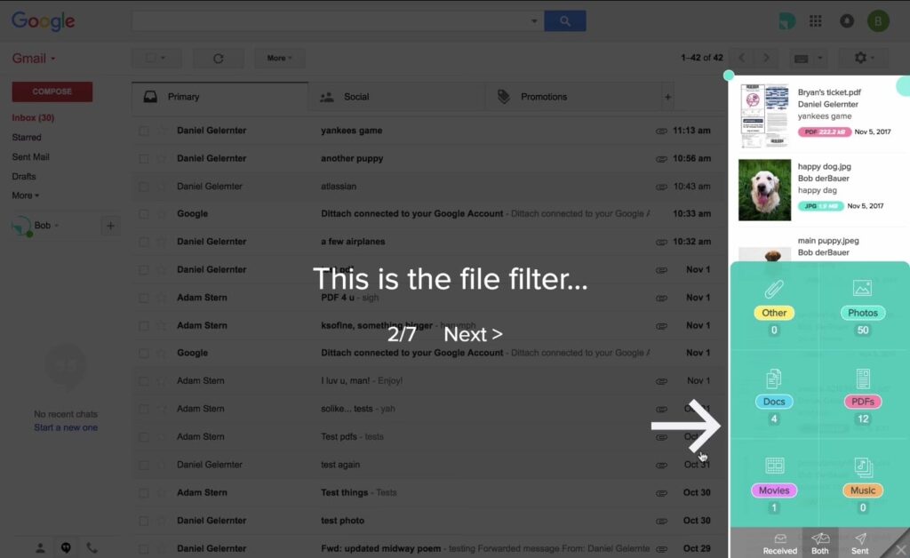 Dittach Chrome extension for managing email