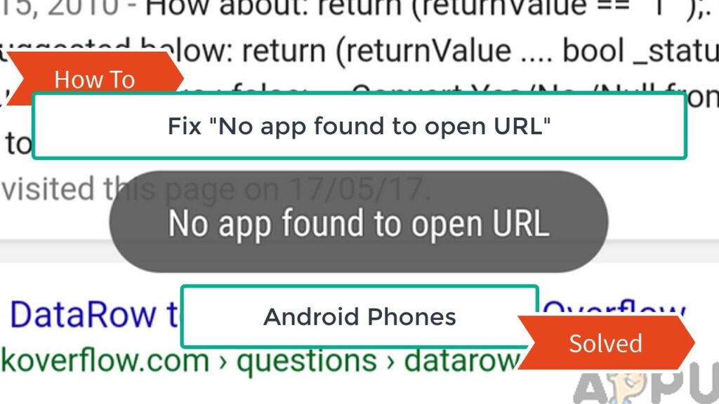 No App Found to Open URL