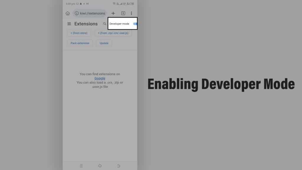 Enabling Developer Mode 1