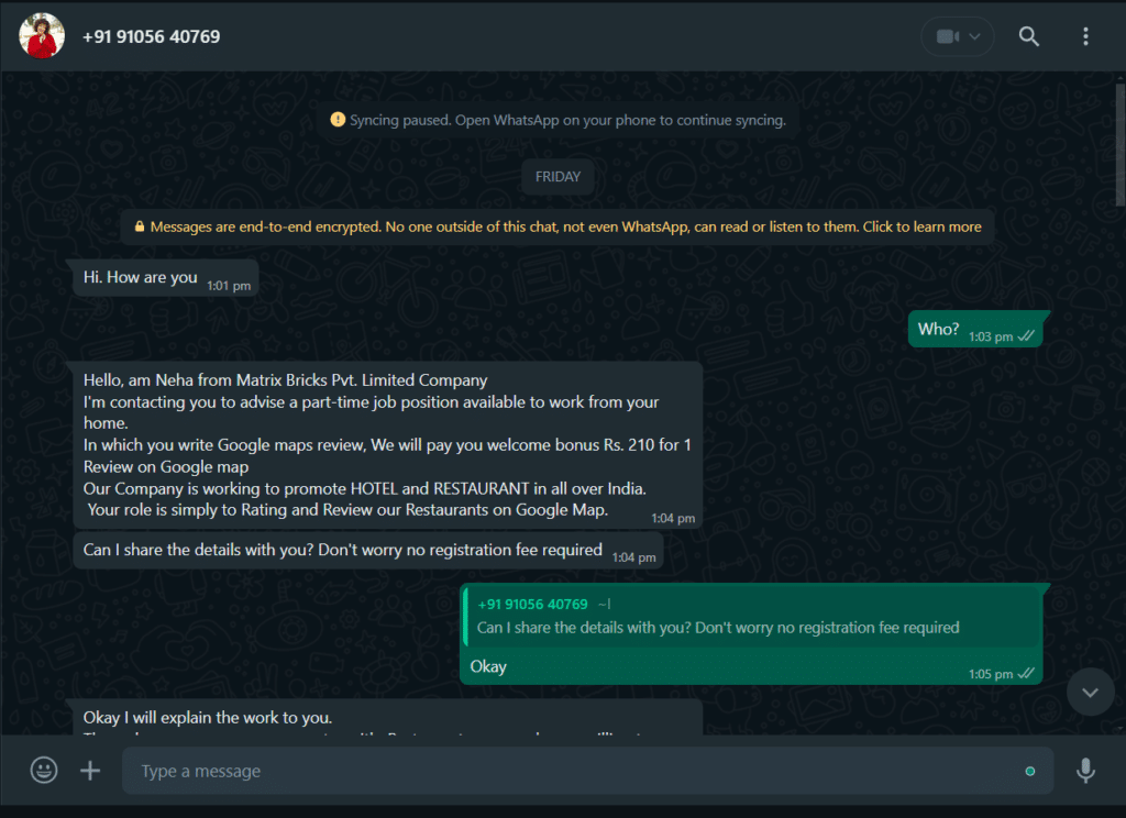 Google Maps Review Job Scams