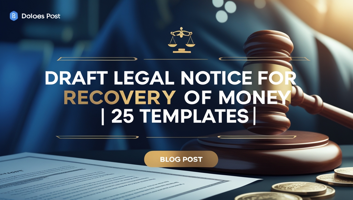 Legal Notice for Recovery of Money